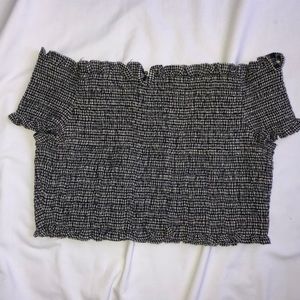Ecote Smocked Off The Shoulder Crop Top Size M